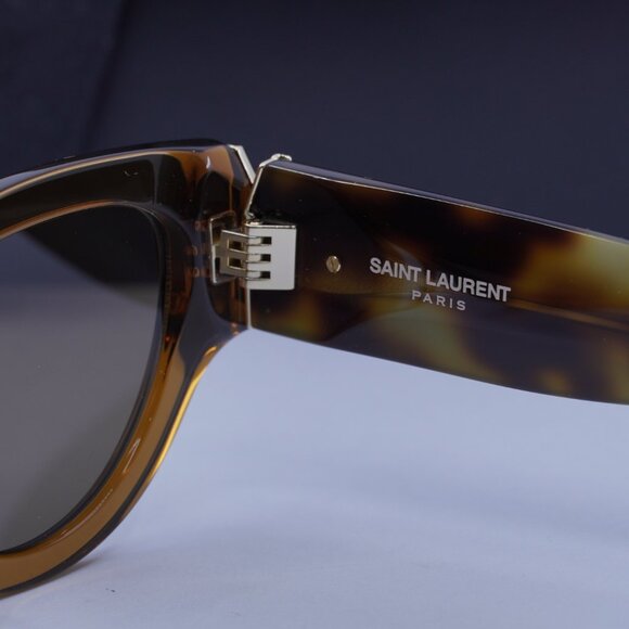Saint Laurent SL M94/F 008 Cat Eye Sunglasses - Transparent Brown/Havana - Picture 9 of 12
